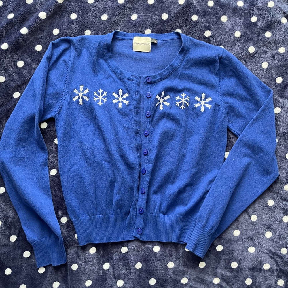 BLUE SNOWFLAKE CARDIGAN